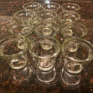 Clear Glass Flowerpot Tea light Votives - 12